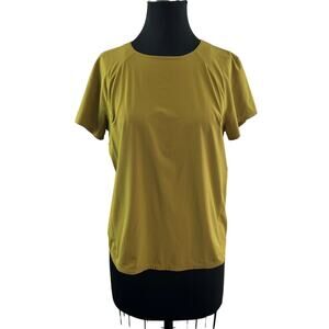 Lululemon Auric Gold Run Shirt Stretch Crew Neck Short Sleeve Pullover Tee